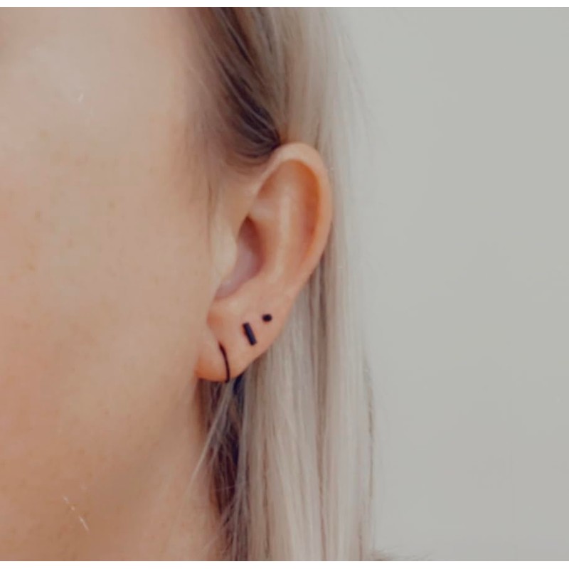 3mm black stainless steel stud earrings