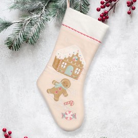 MON AMI Candy Land Christmas Stocking – 21”, Christmas Decoration, Gingerbread Decoration, Holiday Indoor Décor