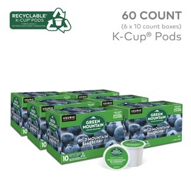 Green Mountain Coffee Roasters Wild Mountain Blueberry Keurig Single-Serve K-Cup pods, Light Roast Coffee, 60 Count (6 Packs of 10)