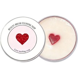 Alfombrilla limpiadora de brochas de maquillaje, jabón para brochas maquillaje, limpiador Oolong melocotón con lata viaje y alfombrilla para y esponjas