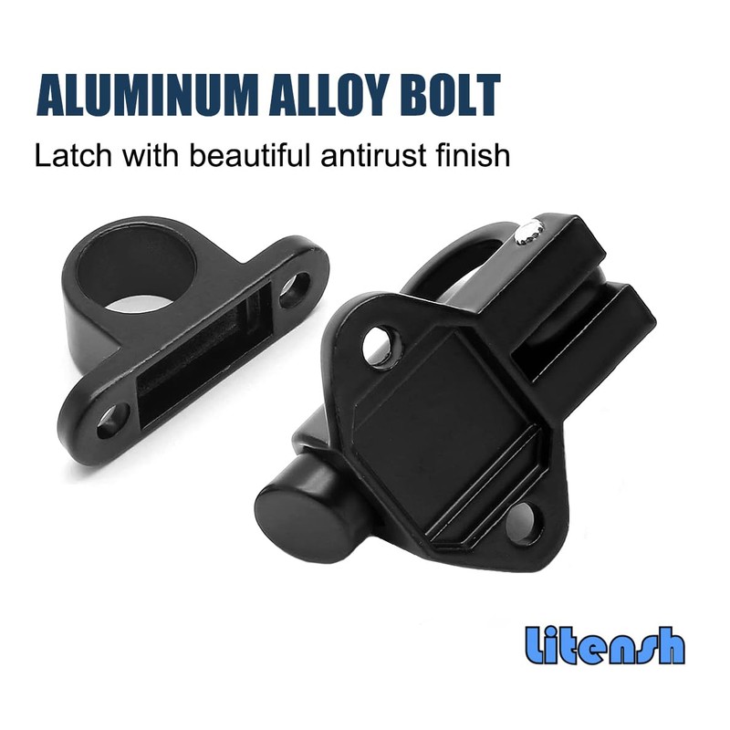 Litensh Self Closing Latch, Spring Door Lock, Heavy Duty Bolt