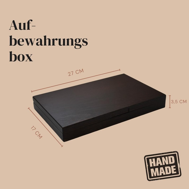 Storage Box with Lid and Einlagefächern (beech), 27 x 17