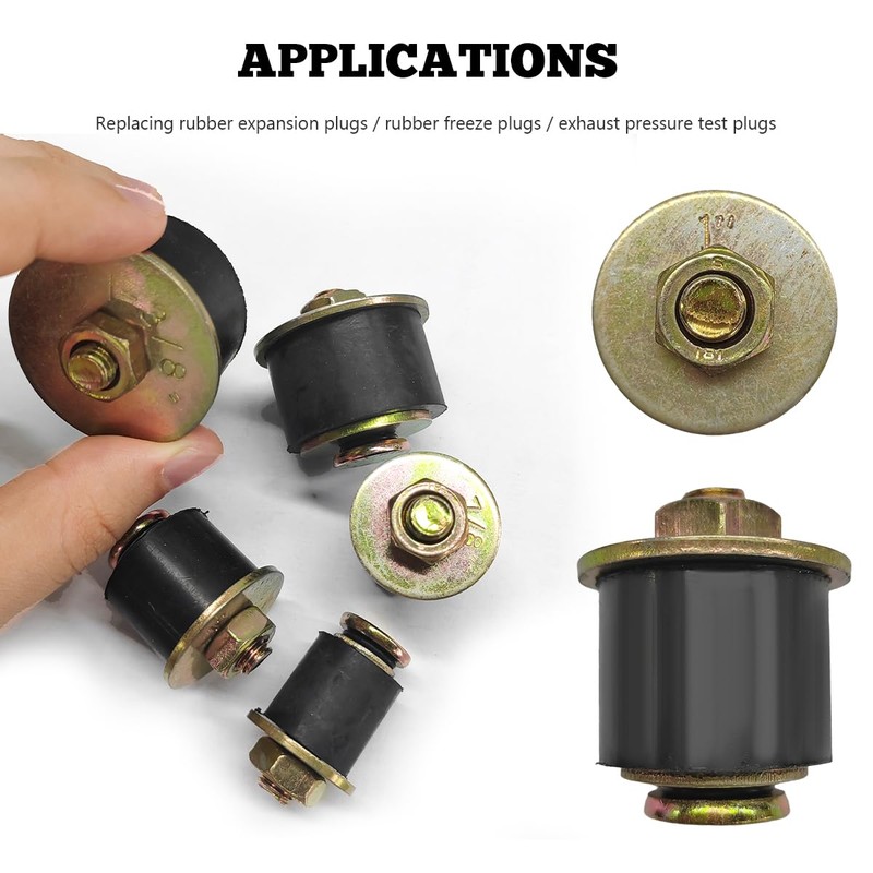 ZNDAW 4 PCS Rubber Expansion Plug, Expandable Freeze Plugs Fit