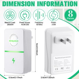 Kanayu 8 Pcs Power Saver Energy Saver Household Electricity Saving Box with US Plug 90V-250V 30KW Energy Saving Device for Electricity Home Market Office, White