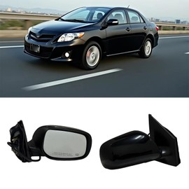 CEYGXICE Passenger Side Mirror Assembly Compatible with Toyota Corolla 2009-2013 Heated Power Adjustable Glass Replace TO1321247,Black