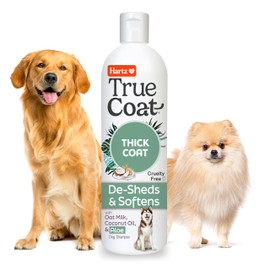 Hartz True Coat Thick Coat Specific Dog Shampoo, Desheds & Softens with Oat Milk, Coconut Oil & Aloe
