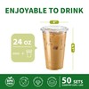 APSIC Clear Plastic Cups with Flat Lids, 50 Sets 24oz