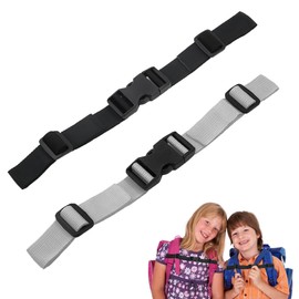 Jyinelx Backpack Chest Strap - 4-Piece Adjustable Non-Slip Quick Release Backpack Straps,Chest Strap for Backpack,Suitable for Hiking, Cycling and Traveling (Black,Gray)