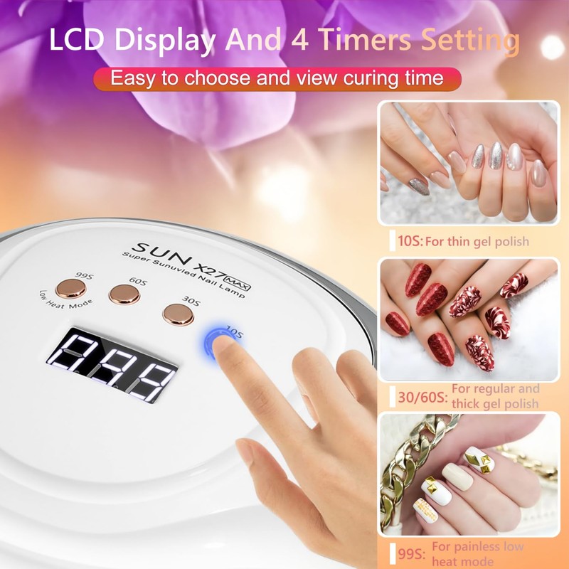 DMJWAN UV Lamp for Gel Nails, Professional Nail 380 W