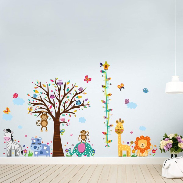 WALPLUS Animal Zoo Height Chart Wall Stickers - Kids Room