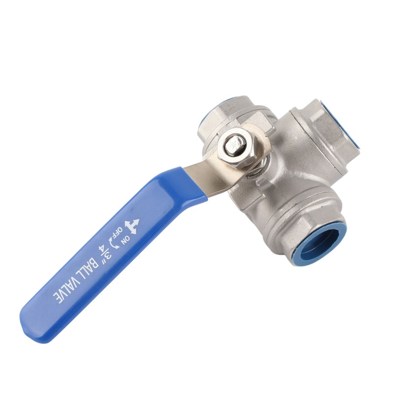 1pc Stainless Steel SUS304 Pipe Ball Valve Three Way T