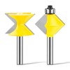 WSOOX 90 Degree Tongue and Groove Cutter Set 45 Degree