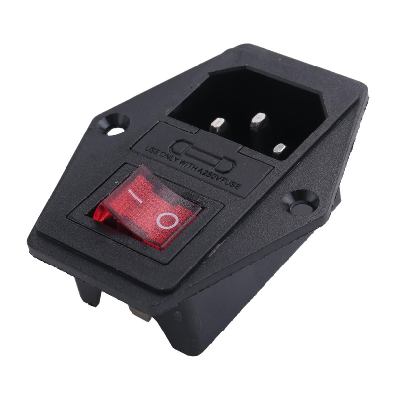 3 Pin IEC320 C14 Inlet Module Plug Fuse Switch Male