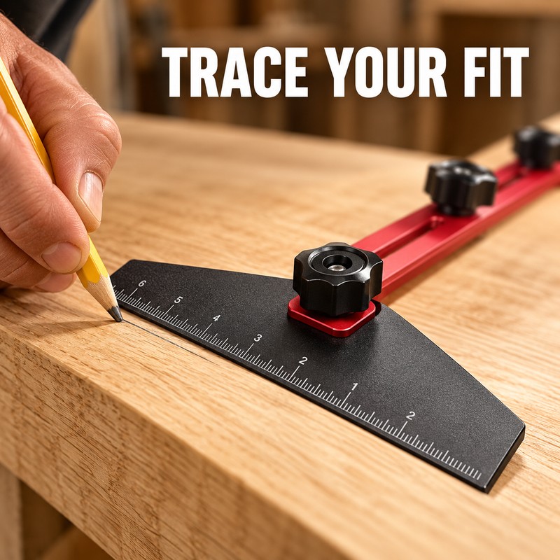 Adjustable Stair Tread Template Tool, 10.2–60 Inch Aluminum Measuring Jig