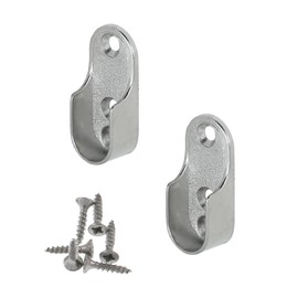 Gedotec Wardrobe Rail Bearing Oval 30 x 15 mm Set of 2 Clothes Rail Holders