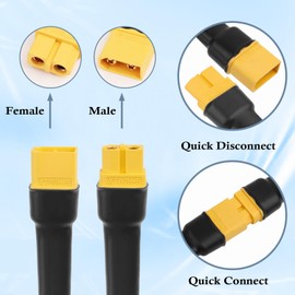 MOOKEERF 10FT XT60 Extension Cable - 10AWG with Male to Female Connector for Portable Power Station, Solar Panel, RC Battery