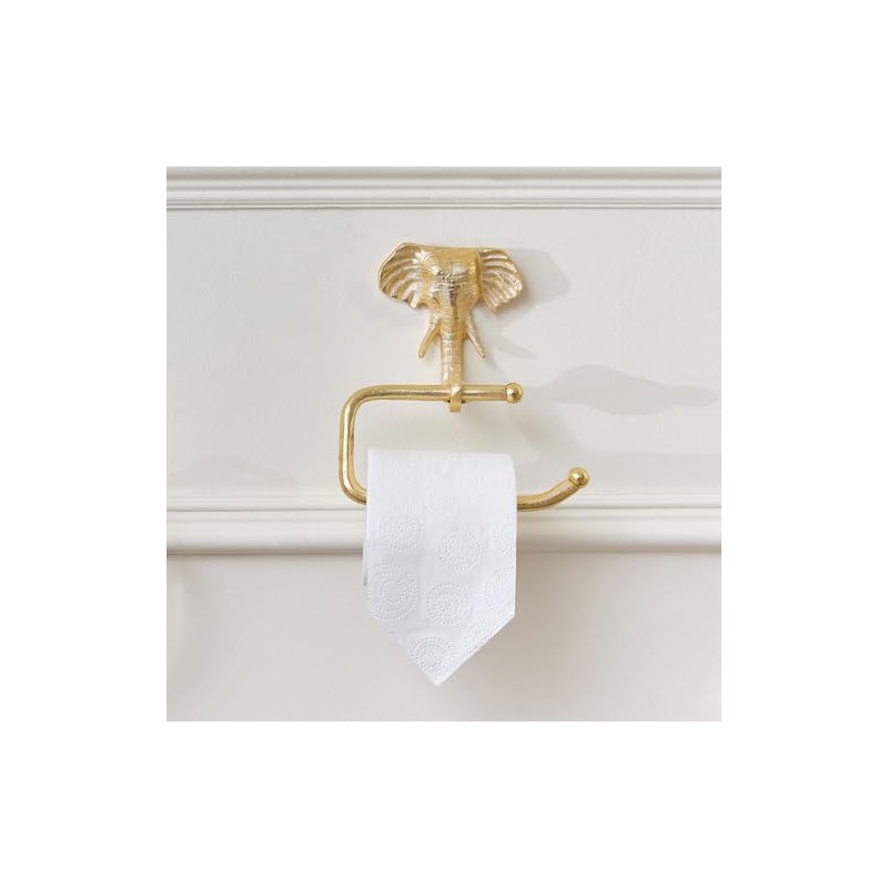 Melody Maison Metallic Gold Elephant Toilet Roll Holder 18cm x