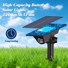 4 Pack Solar Power Spot Lights Outdoor Waterproof LED Dusk to Dawn Landscape Spotlight for Outside Yard, Tree, Flag, Plants, Fountain, Statues, 2 Modes, 18 Hours Accent Ambient Lighting (Warm Light)