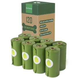 Bobotails Biodegradable Dog Poop Bags, 120 Count, Leak-Proof with Double Sealed Bottom, Green