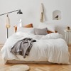 ETDIFFE White Queen Size Comforter, 3 Piece Aesthetic Modern Bedding