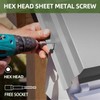 #14 x 1-1/2" Sheet Metal Screws, 100 PCS Hex Washer