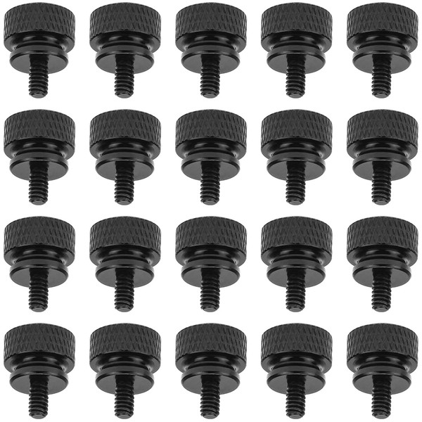 HELIFOUNER 20 Pieces 6-32 Thread, Black Color Anodized Aluminum Computer