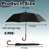 Silkfly 2 Pcs 48 Inch Auto Open Umbrella Wooden J