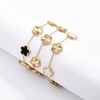 UOOANUO Double Sided Four Leaf Clover Bracelet for Women 18K