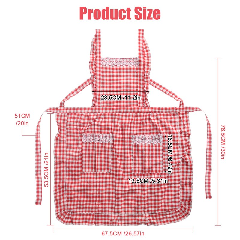 YGKYMVW Kitchen Apron, Cotton Apron Floral Pattern Apron with 2