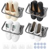 QWORK® 4 Piece Shoe Rack Wall Mounted Set, Foldable Shoes