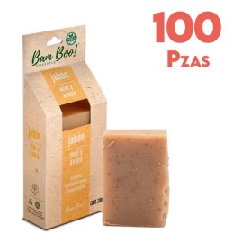 100 Pack Jabón Artesanal Natural Miel Avena 100 G Bam Boo                                                                                             