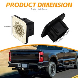 Sutmore Trailer Hitch Cover, Vintage Nautical Compass Hitch Cover Rubber Towing Hitch Plug Covers, Square 2 Inch Receiver Tube Plug Cap for Trucks Cars SUVs