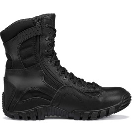 TACTICAL RESEARCH TR Khyber TR960Z WP 8 Inch Tactical Boots for Men with Zipper - Lightweight Waterproof Black Leather Designed for Police and EMS with Vibram Traction Outsole, Black - 11 W