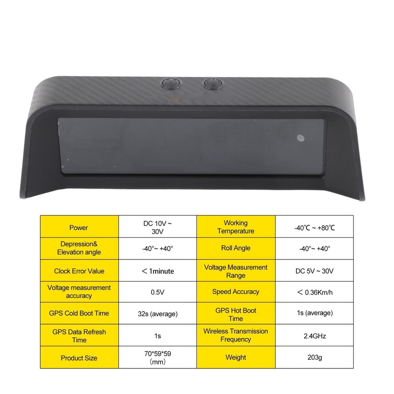 GPS Slope Meter PMH KMH Inclinometer HUD Pitch Tilt Angle