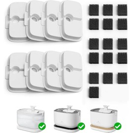 LEAFVASE Cat Water Fountain Filter 8Pack Filter+16 Sponges,Pet Fountain Filter Replacements,Cat Filters Replacement Kit for Petlibro (for 8months)