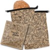 THINK4EARTH® Premium Brown Reusable Bread Bags for Homemade Bread –