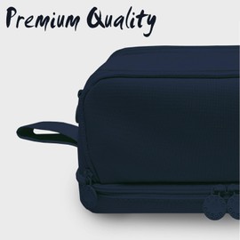 nanshiba Pencil Case with 4 Compartments, Pencil Pouch Bag Large Capacity, Multi-Slot Aesthetic Stationery Organizer with Zipper Portable Handle for Office College School Teen Men Women - Blue