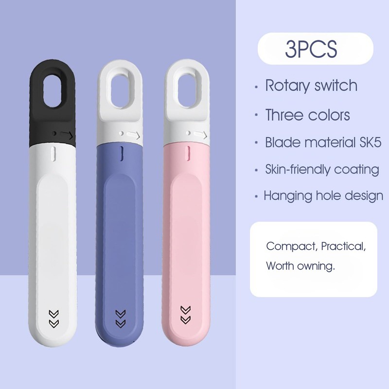 3 PCS Small Box Cutter, Small Utility Knife, Mini Pink