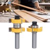 2Pcs Tongue Groove Router Bit T Shape 3 Teeth 2