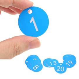 Joyzan Number Tags, Engraved Key Chain ID Colorful Numbered Marking Identification Hang Luggage Labels Small Round ABS Keychains Decoration Organized Coded Box Cabinet System Identifier Plant 20pcs