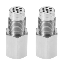 LBYHZS 2 Pcs Adaptador Sensor de Oxígeno M18x1.5, Mini Catalizador Espaciador de Acero Inoxidable, Compatible con Varios Modelos Autos, Para Verificar Motor y Mejorar Eficiencia Combustible (Plata)