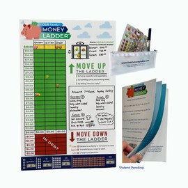 Family Money Ladder - Allowance Chore Chart That Teaches Easy Money Management for Kids and Teens - Fun, Hands-On, Visual Learning