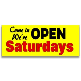 Open Saturdays Vinyl Banner (Size Options) Small - 24x60