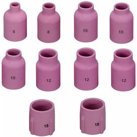 RIVERWELD TIG Gas Lens Alumina Nozzle Ceramic Cup Jumbo Large Diameter 53N87 12# 3/4" 53N88 5/8" #10 53N89 15/16" #15 57N74 1/2" #8 57N75 3/8" #6 for SR WP 9 17 18 20 25 26 TIG Welding Torch 10pcs
