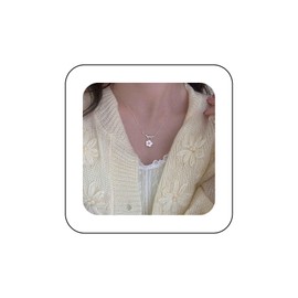 Cimenexe Bohemian Cz Flower Choker Necklace Silver Leaf Flower Pendant Necklace Small Rhinestone Flower Collar Necklace Pink Crystal Flower Necklace Jewelry for Women and Girls Gifts