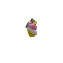 Polymer Clay Pink Yellow and White Swirl Candy Charm or Pendant Food Jewelry