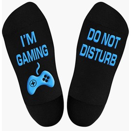 Do Not Disturb Gaming Socks, Funny Cotton Novelty Gamer Socks Gifts for Kids Teen Boys Mens Womens Game Lovers
