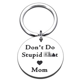 Don't Do Stupid ShtKeychain for Son Valentines Gifts for Teens Boys Birthday Keychain for Son Daughter Valentines New Year Gift Idea for Kids Gift Trendy Stuff Graduation Back To School Key Tag