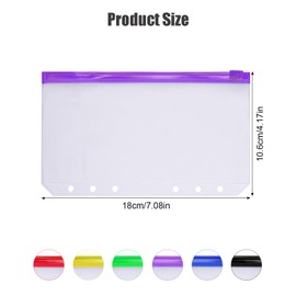 30PCS A6 Size Binder Pockets 6 Holes Budget Cash Envelopes Multicolor Zipper Money Organizer Clear Zipper Folders Loose Leaf Document Storage Bags for 6 Ring Binders Cash ID Card Credit Card