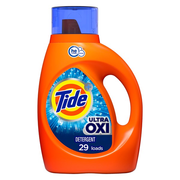 Tide Ultra Oxi Liquid Laundry Detergent, 29 loads, 46 fl oz, HE Compatible